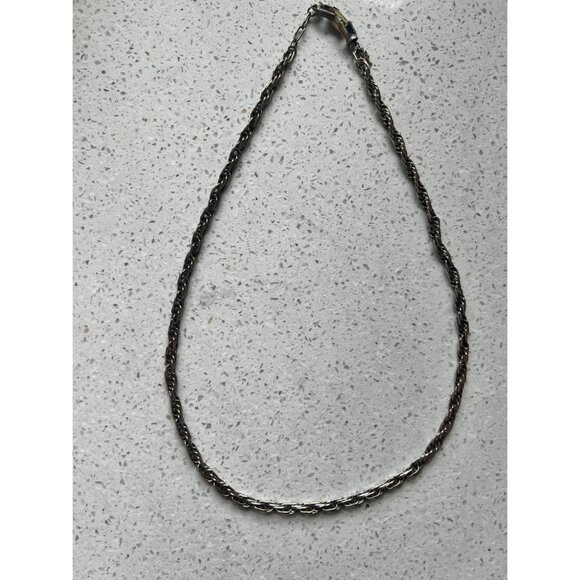 Crown Trifari Gold-Tone Rope Chain Necklace 22” Secure Clasp & Charm VTG  MCM - Picture 3 of 8